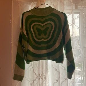 Cute green butterfly sweater